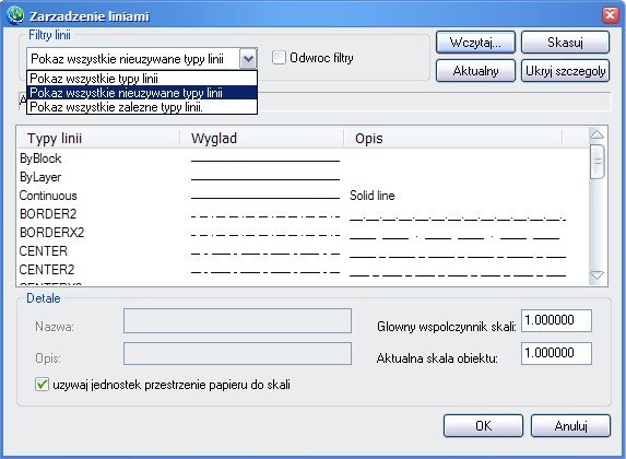 ZwCAD dla dwg i dxf zarządznie liniami